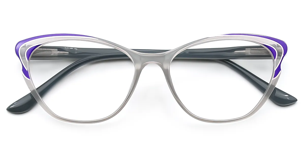 Grey Translucent Cat Eye Chic Exquisite TR90 Eyeglasses
