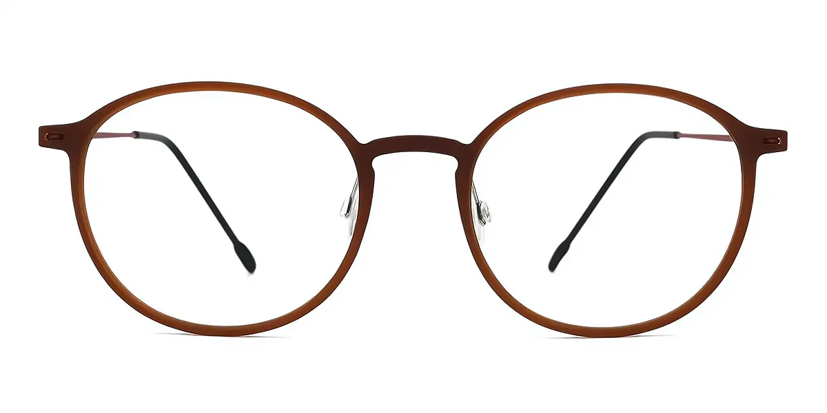 Brown Round Retro Lightweight TR90 Eyeglasses