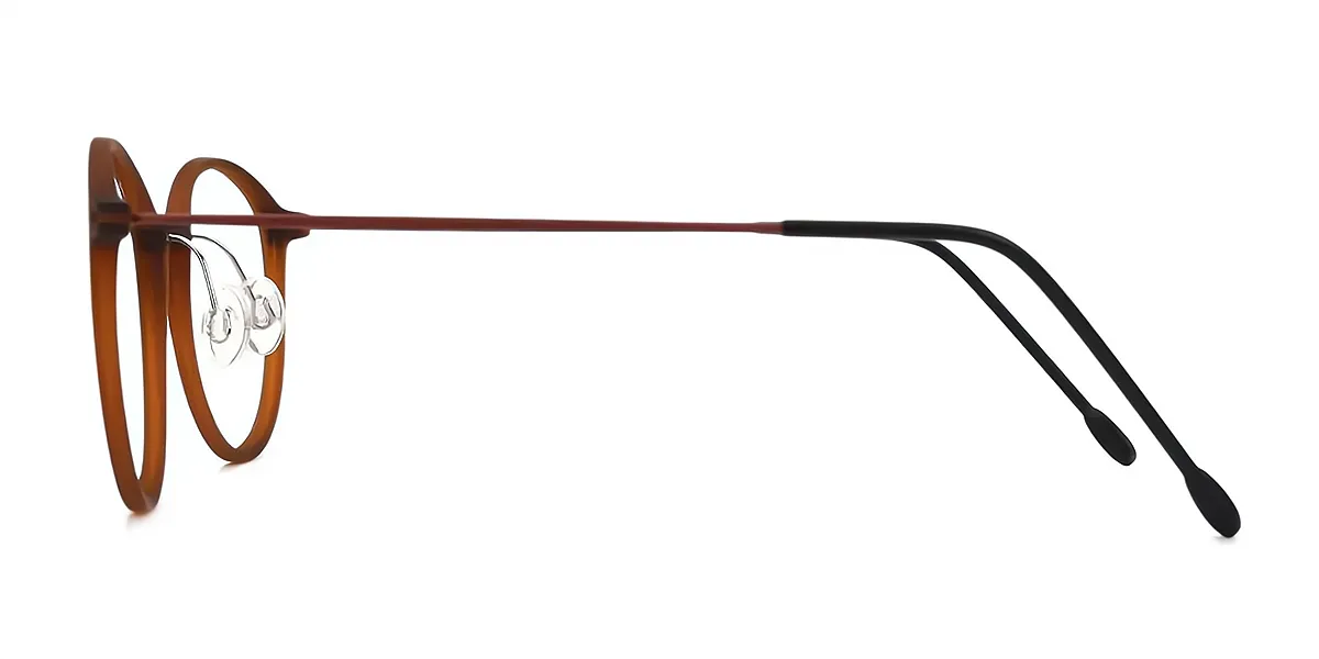 Brown Round Retro Lightweight TR90 Eyeglasses