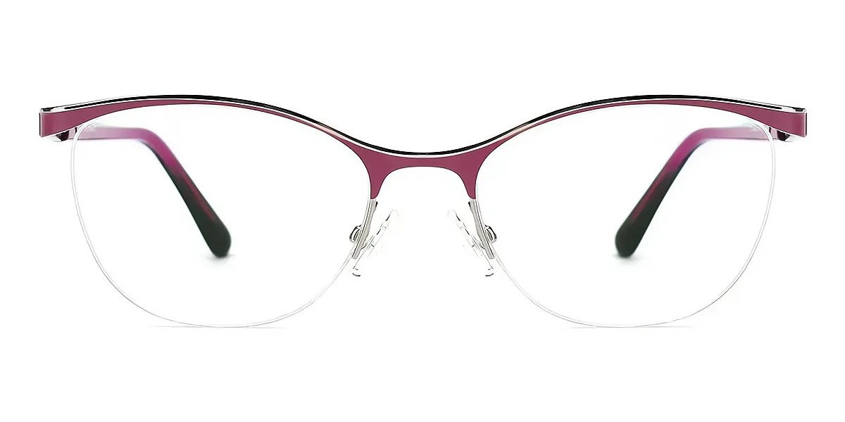 Purple Butterfly Classic Thin Metal Eyeglasses