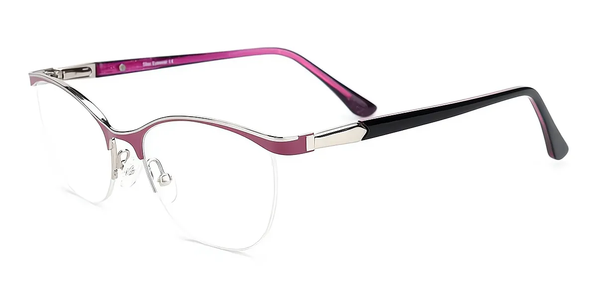 Purple Butterfly Classic Thin Metal Eyeglasses