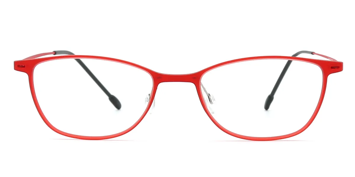Red Rectangle Simple Lightweight TR90 Eyeglasses