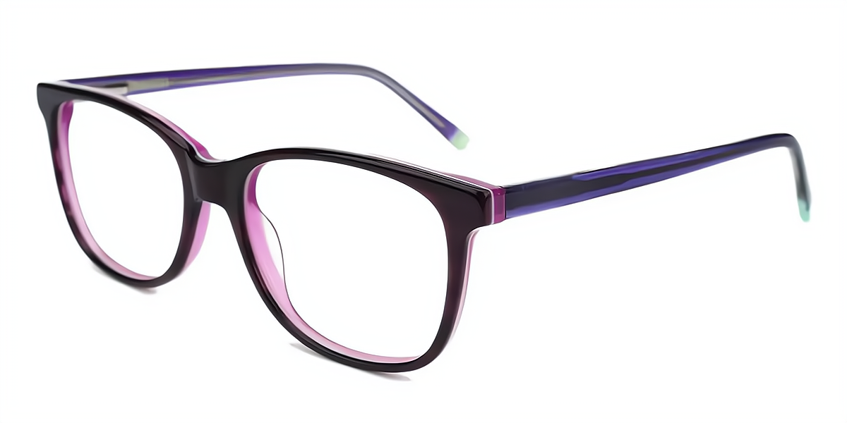 Fuchsia Rectangle Classic Acetate Eyeglasses