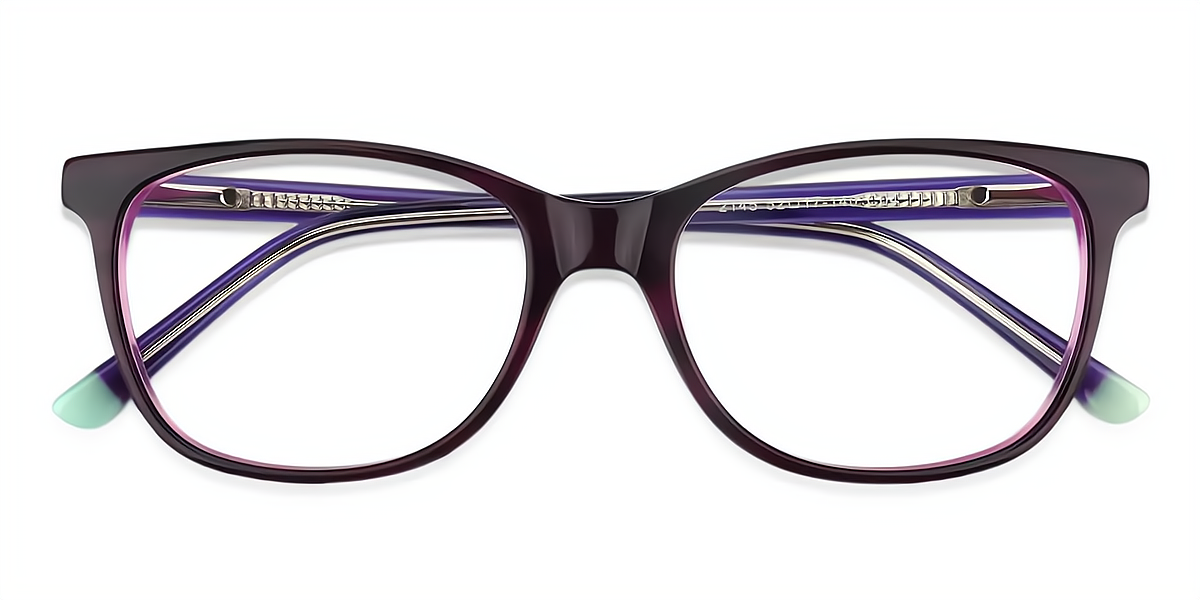 Fuchsia Rectangle Classic Acetate Eyeglasses