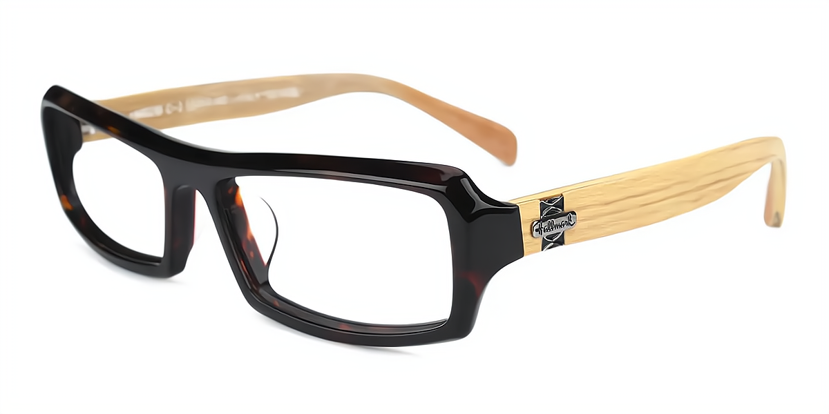 Tortoise Rectangle Geek-Chic TR90 Eyeglasses