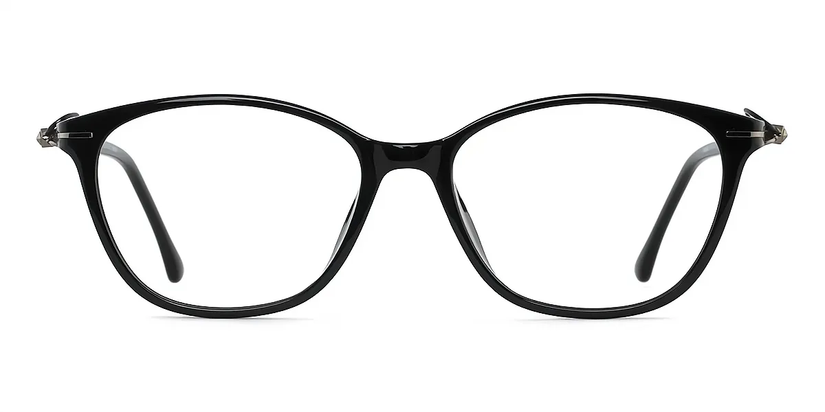 Black Cat Eye Retro Exquisite Metal Eyeglasses