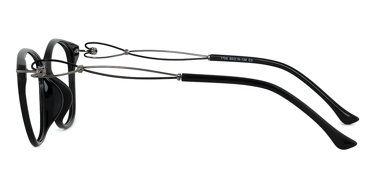 Black Cat Eye Retro Exquisite Metal Eyeglasses