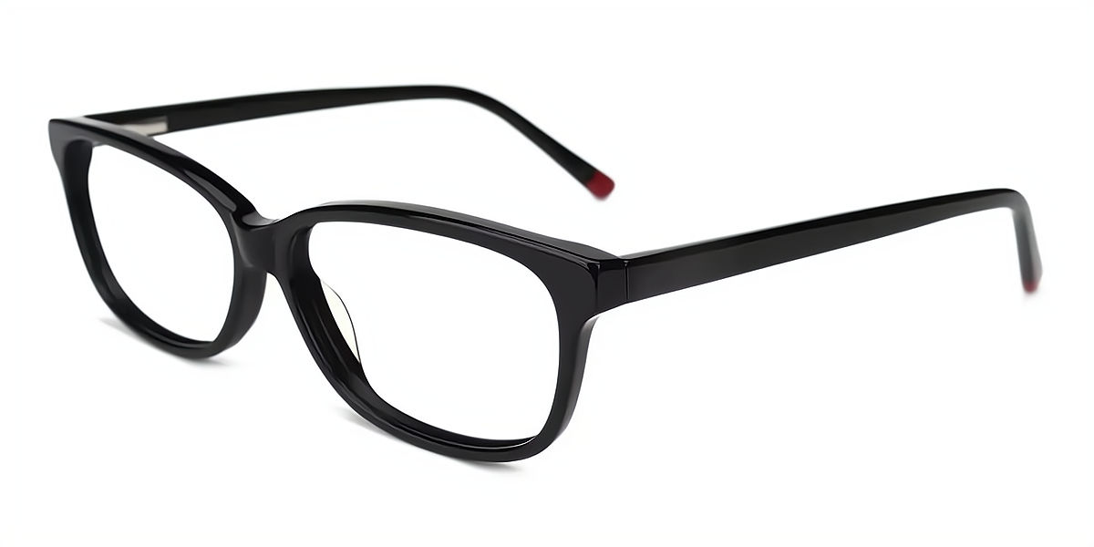 Black Rectangle Classic Acetate Eyeglasses