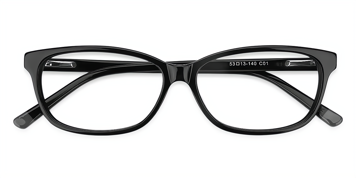 Black Rectangle Classic Acetate Eyeglasses