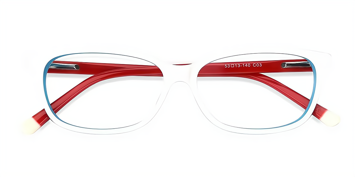 White Rectangle Classic Acetate Eyeglasses