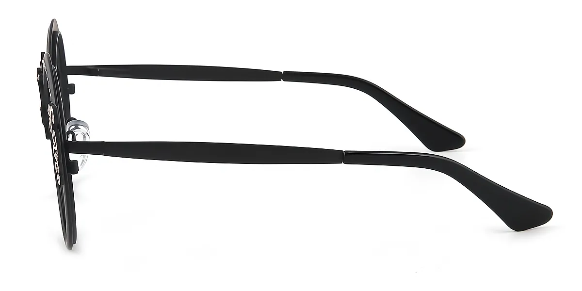 Black Round Unique Metal Eyeglasses