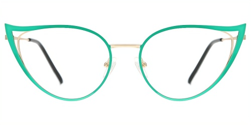 Cateye Gorgeous Full-rim Metal Large Glasses