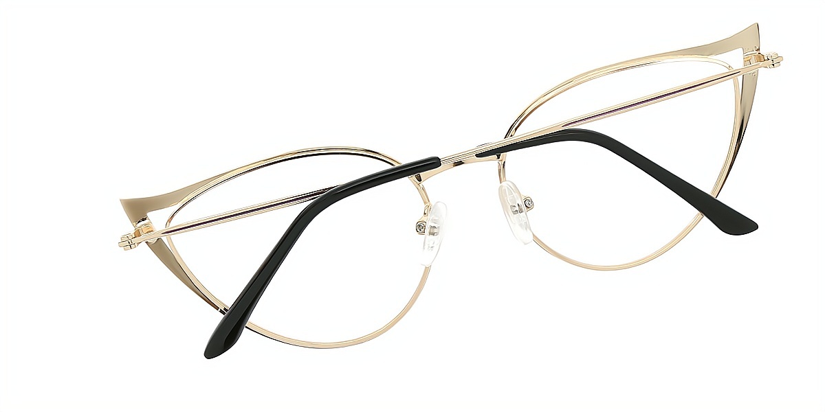 Purple Cat Eye Chic Unique Metal Eyeglasses