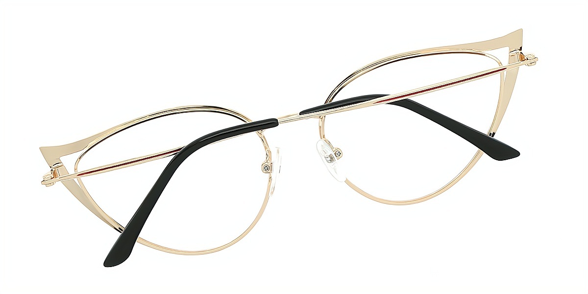 Red Cat Eye Chic Unique Metal Eyeglasses