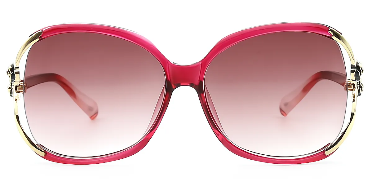 Red Oval Hipster Exquisite Plastic Eyeglasses