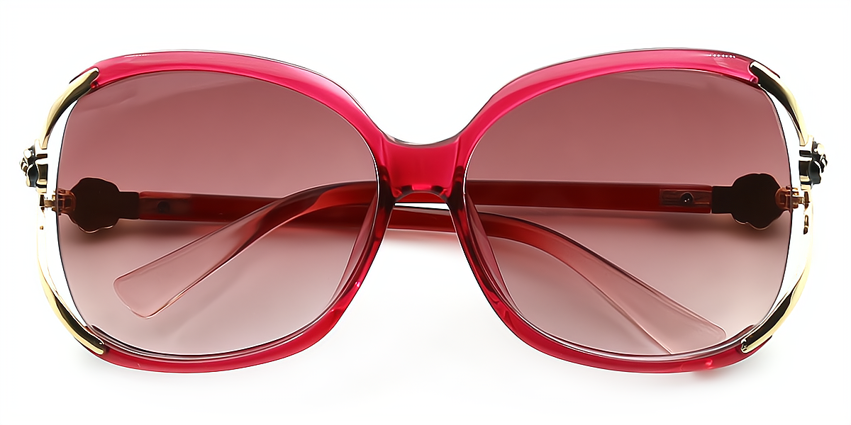 Red Oval Hipster Exquisite Plastic Eyeglasses