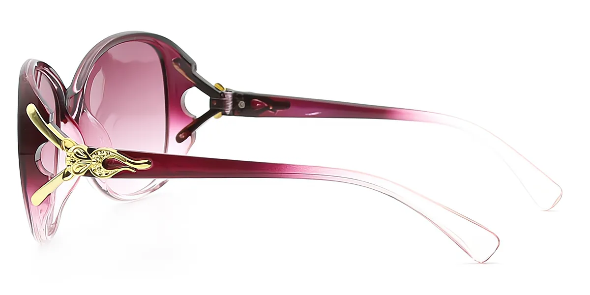 Purple Oval Exquisite Plastic Eyeglasses