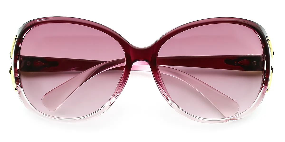 Purple Oval Exquisite Plastic Eyeglasses