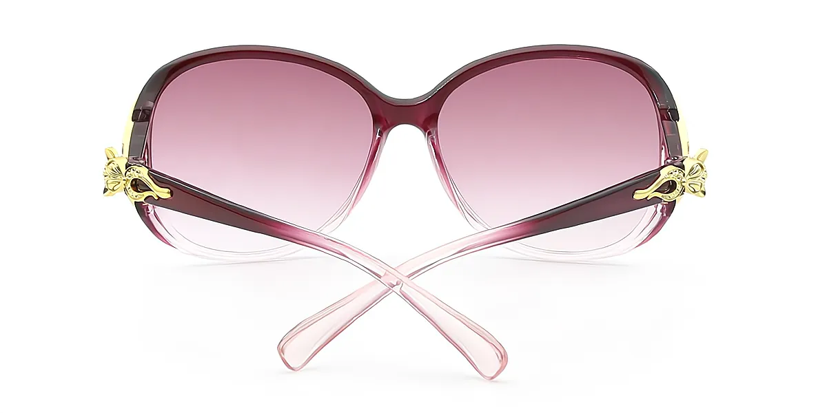 Purple Oval Exquisite Plastic Eyeglasses