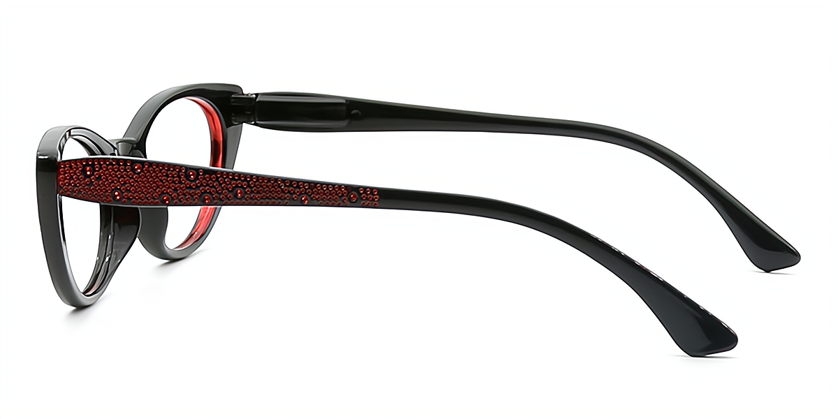 Red Cat Eye Unique Plastic Eyeglasses