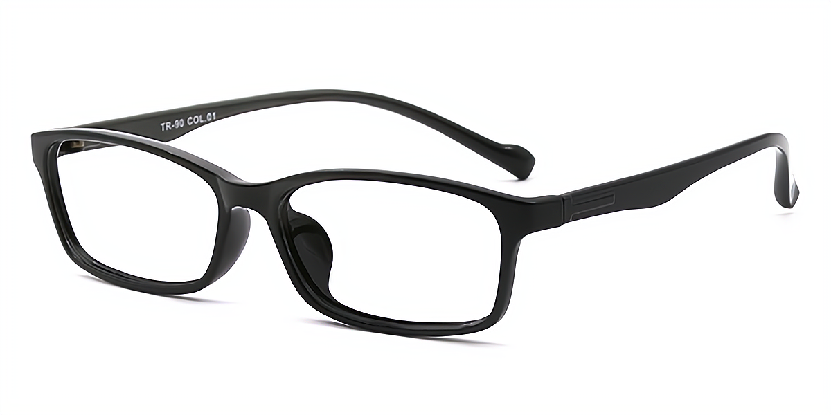 Black Rectangle Lightweight TR90 Eyeglasses