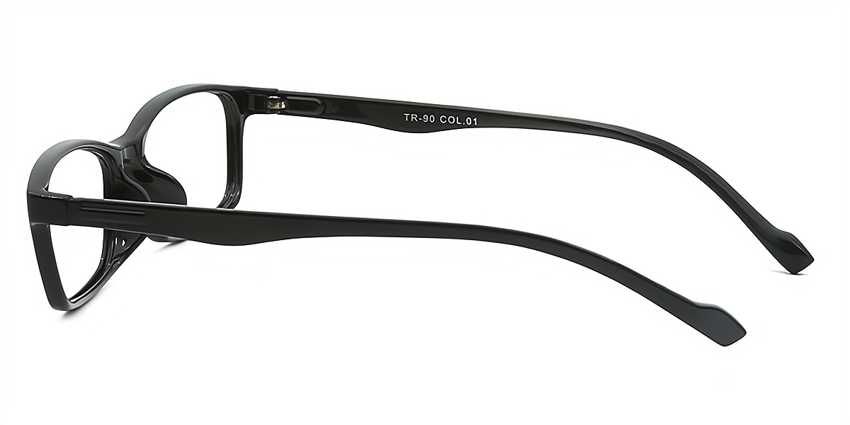 Black Rectangle Lightweight TR90 Eyeglasses