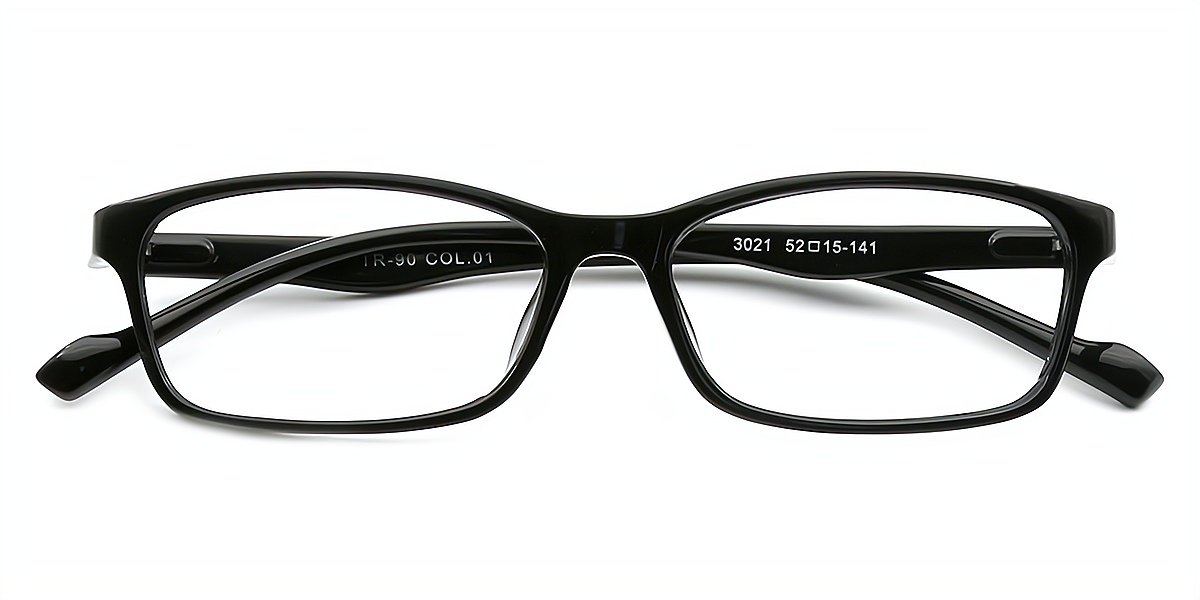 Black Rectangle Lightweight TR90 Eyeglasses