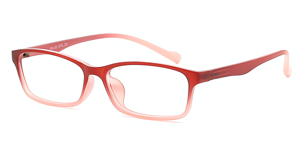 Red Rectangle Lightweight TR90 Eyeglasses
