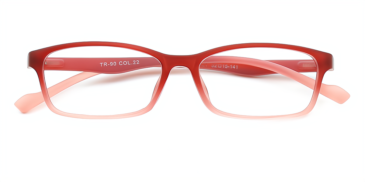 Red Rectangle Lightweight TR90 Eyeglasses