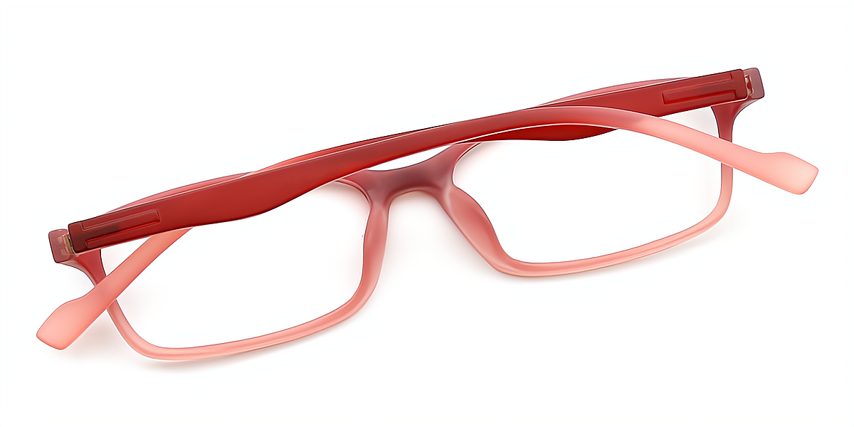 Red Rectangle Lightweight TR90 Eyeglasses