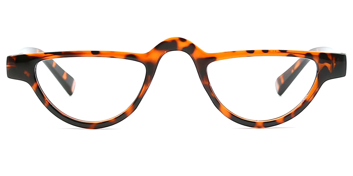 Tortoise Geometric Unique Lightweight Plastic Eyeglasses