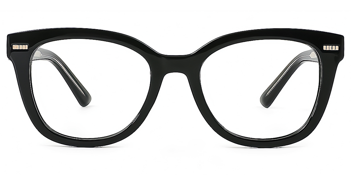 Black Rectangle Chic Acetate Eyeglasses