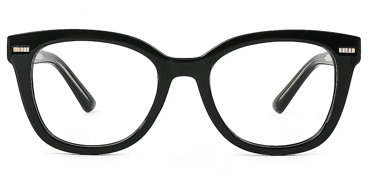 Black Rectangle Chic Acetate Eyeglasses