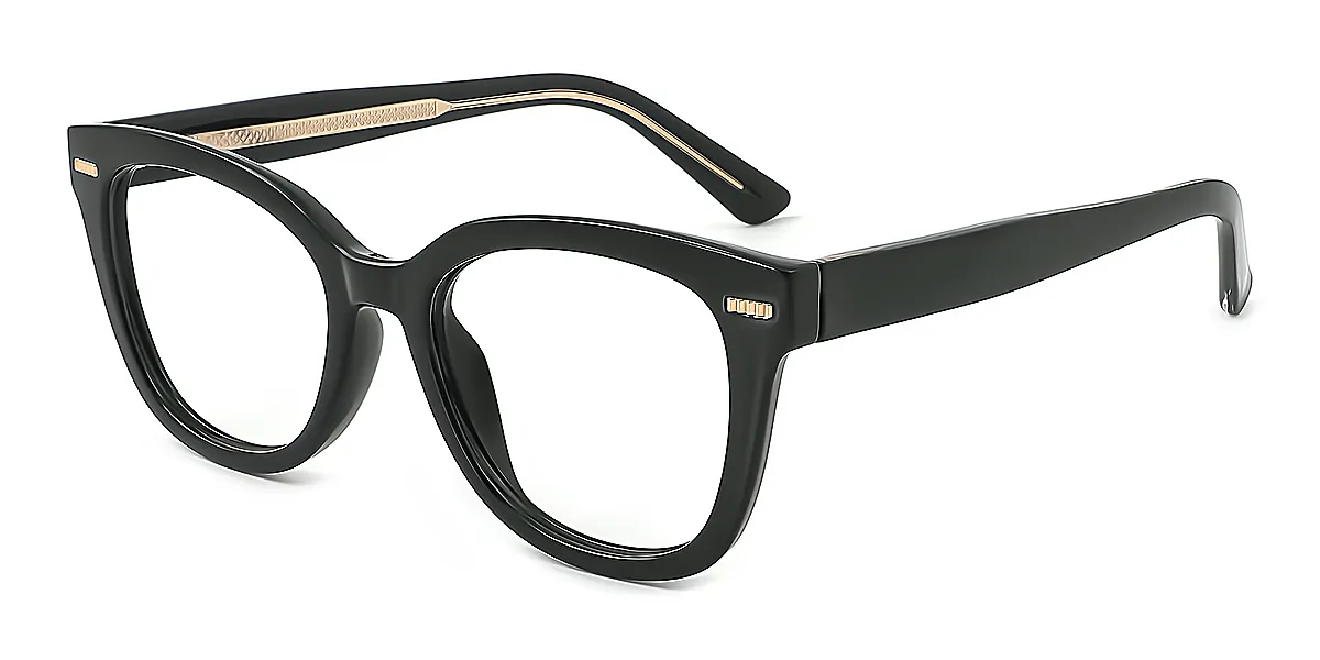 Black Rectangle Chic Acetate Eyeglasses
