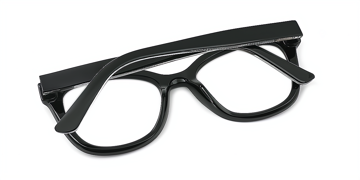 Black Rectangle Chic Acetate Eyeglasses