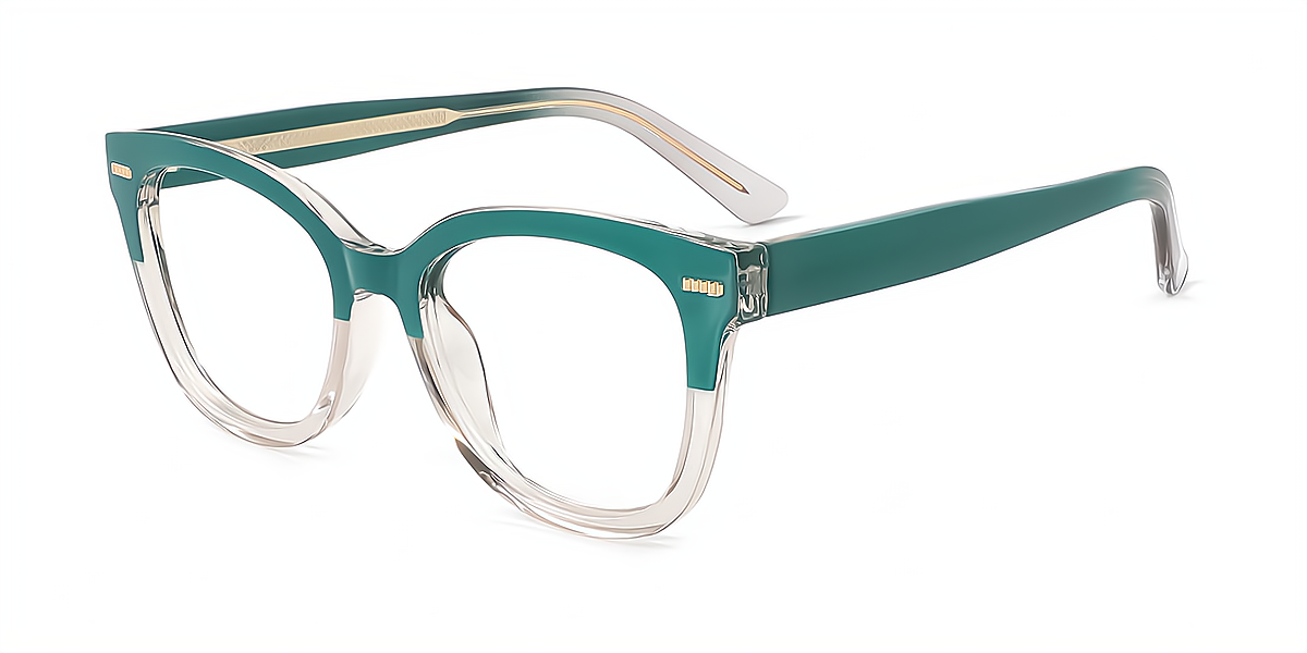 Green Rectangle Chic Acetate Eyeglasses