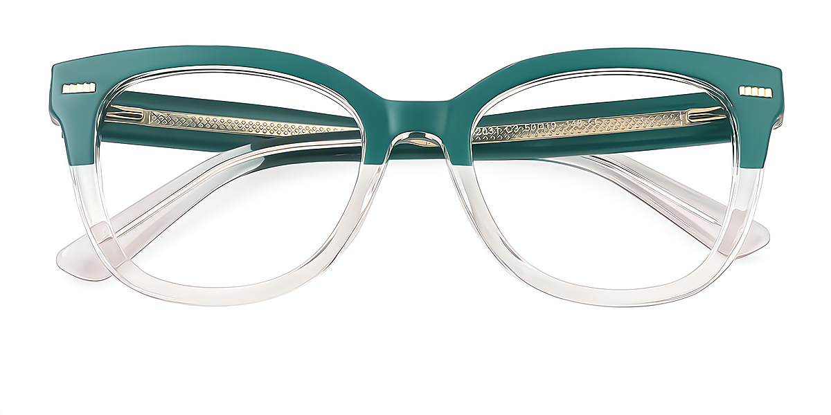 Green Rectangle Chic Acetate Eyeglasses