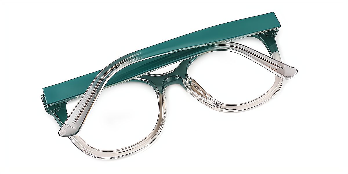 Green Rectangle Chic Acetate Eyeglasses