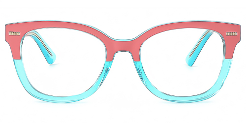 Pink Rectangle Gorgeous Unique Full-rim Acetate Large Glasses for femaleht