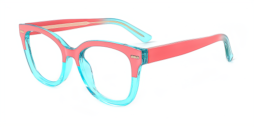 Pink Rectangle Gorgeous Unique Full-rim Acetate Large Glasses for femaleht