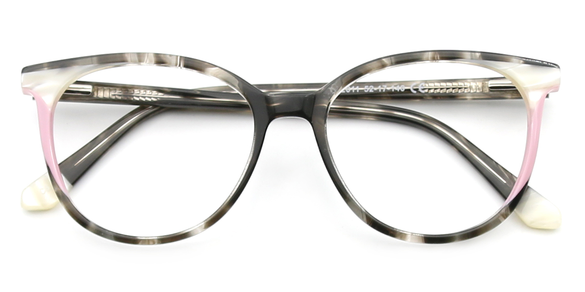 Pink Oval Modish Horn Acetate Eyeglasses