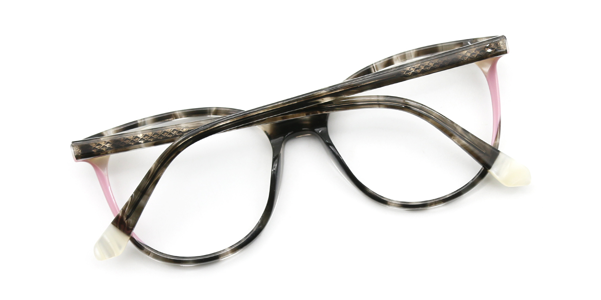 Pink Oval Modish Horn Acetate Eyeglasses