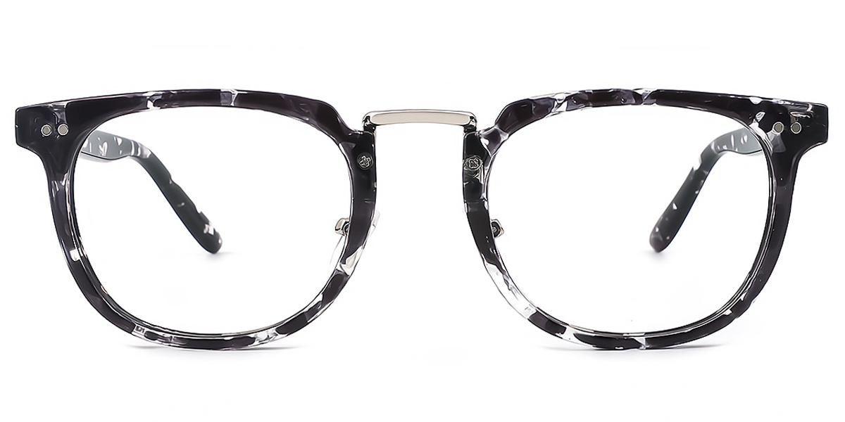 Black White Rectangle Classic TR90 Eyeglasses