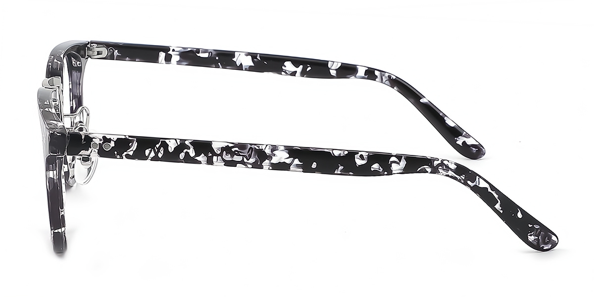 Black White Rectangle Classic TR90 Eyeglasses