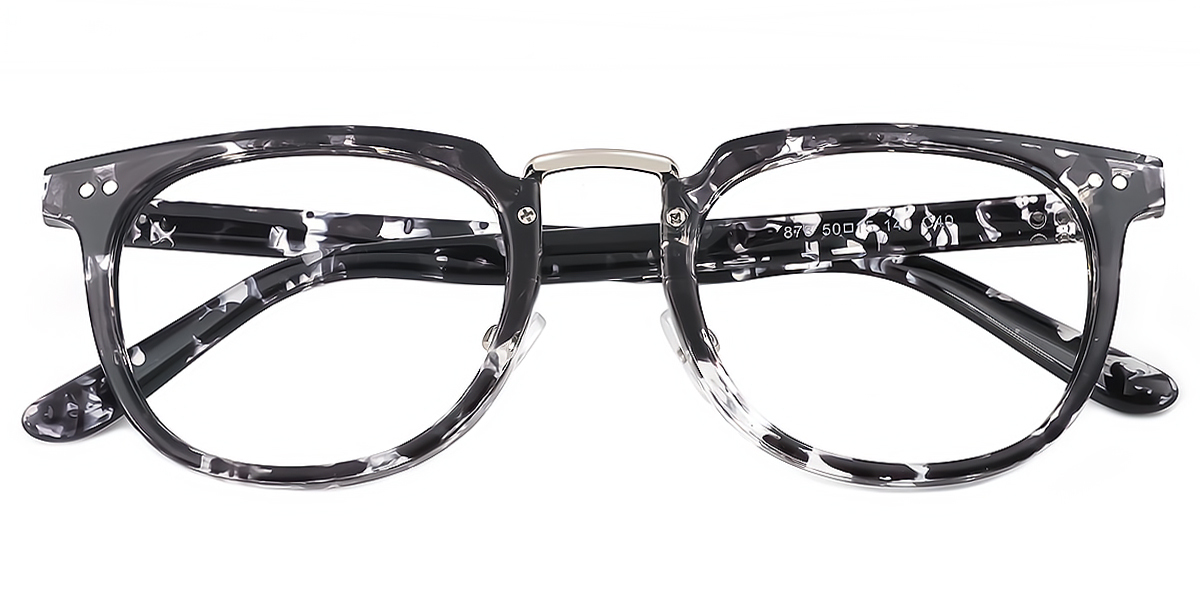 Black White Rectangle Classic TR90 Eyeglasses