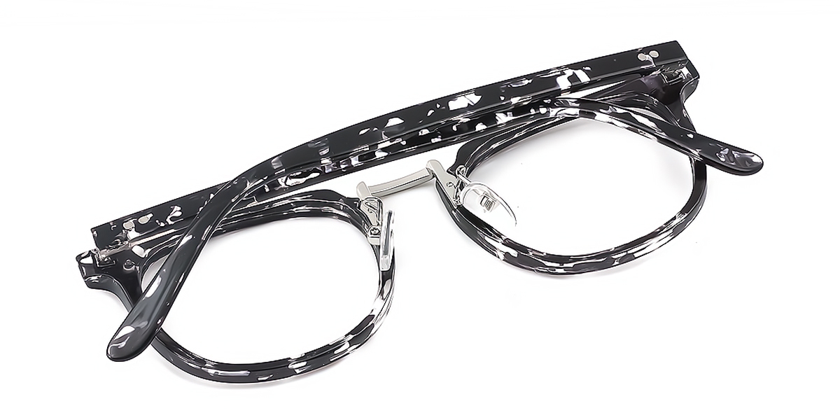 Black White Rectangle Classic TR90 Eyeglasses