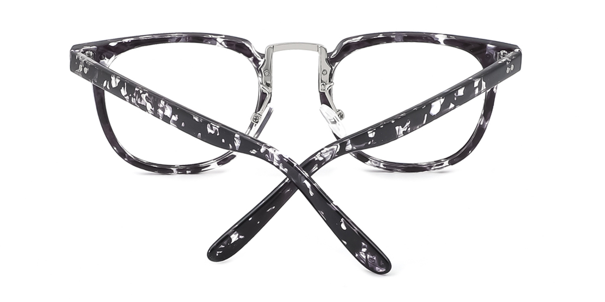 Black White Rectangle Classic TR90 Eyeglasses