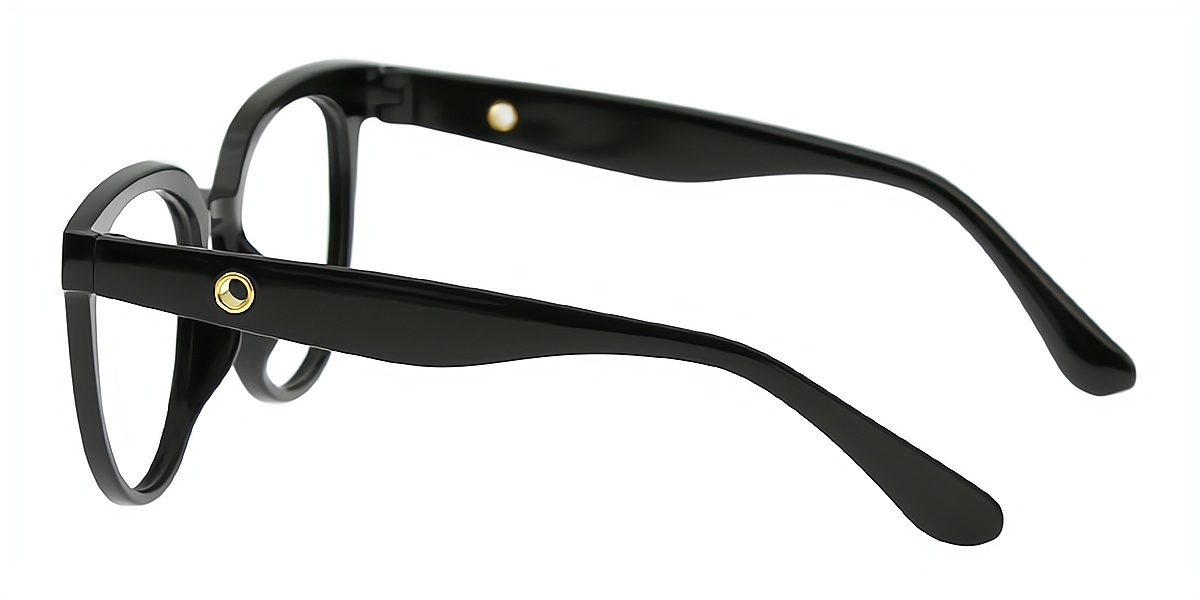 Black Oval Chic Oversized Plastic Eyeglasses