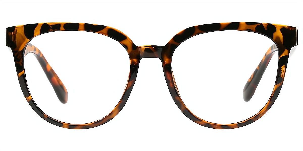 Tortoise Oval Chic Oversized Plastic Eyeglasses