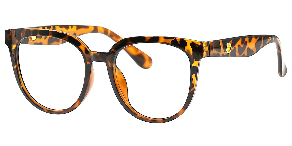 Tortoise Oval Chic Oversized Plastic Eyeglasses